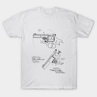 Revolving Firearm Vintage Patent Hand Drawing T-Shirt